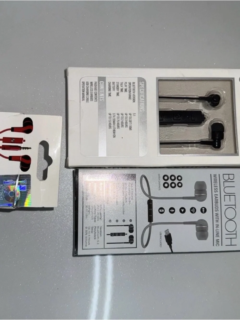 Billboard Earbuds, Plus 2 Extra Headphones Lot Of 3 Headphones